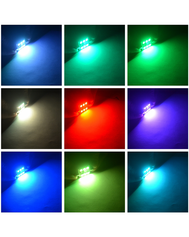 2pcs RGB 5050 6 SMD Roof Colorful LED Lamp DC 12V